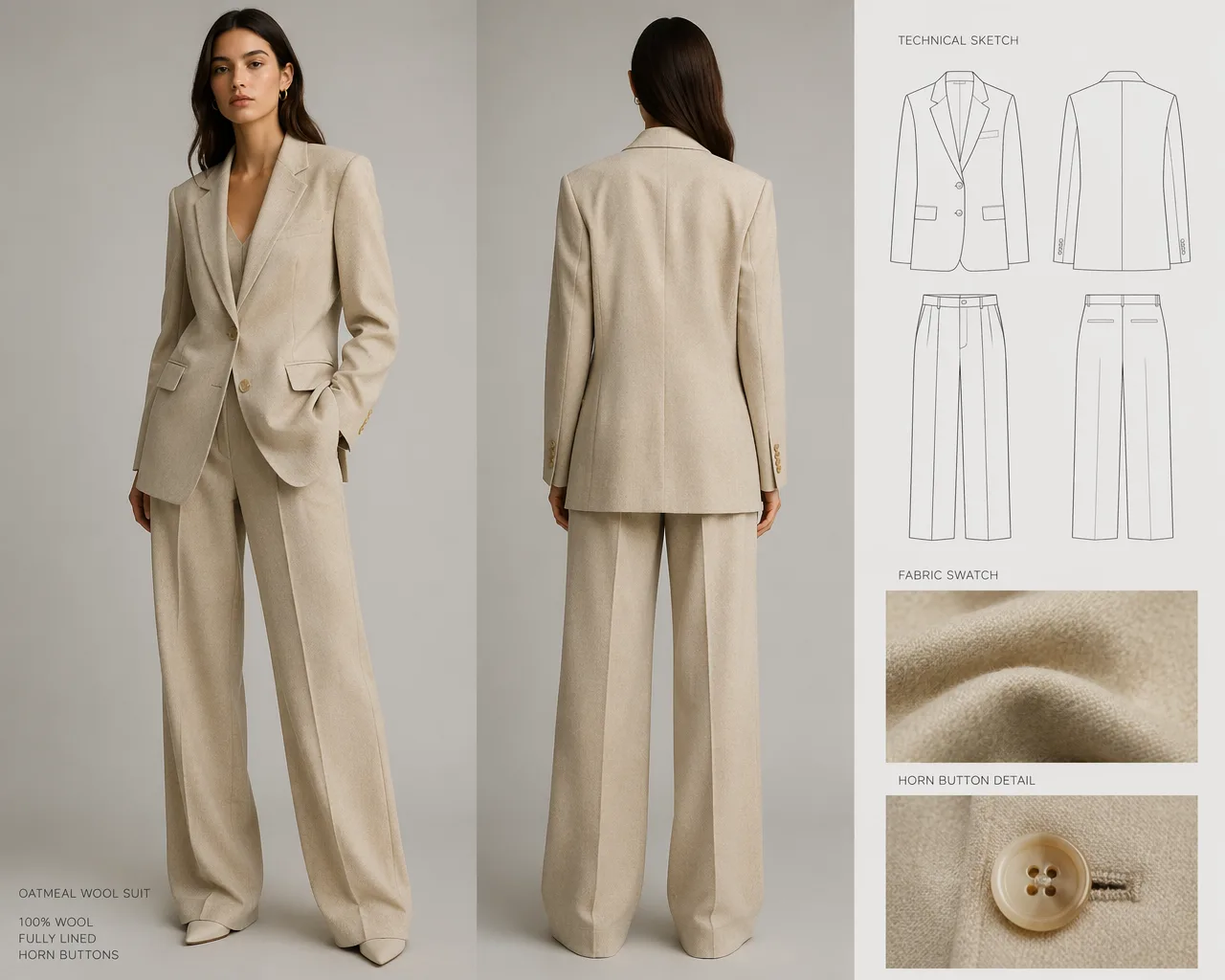 A professional model stands against a neutral, seamless lig…