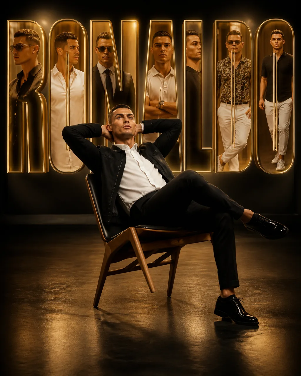 Create an ultra-premium luxury studio poster in vertical ...