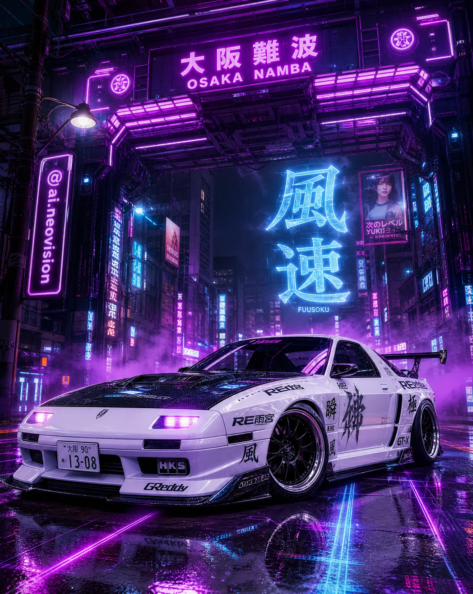Mazda RX-7 GT-X (FC) '90, white metallic paint, full cust...