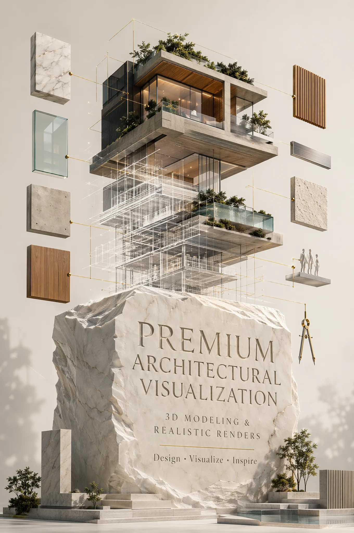 Create a spectacular vertical luxury advertisement where ...