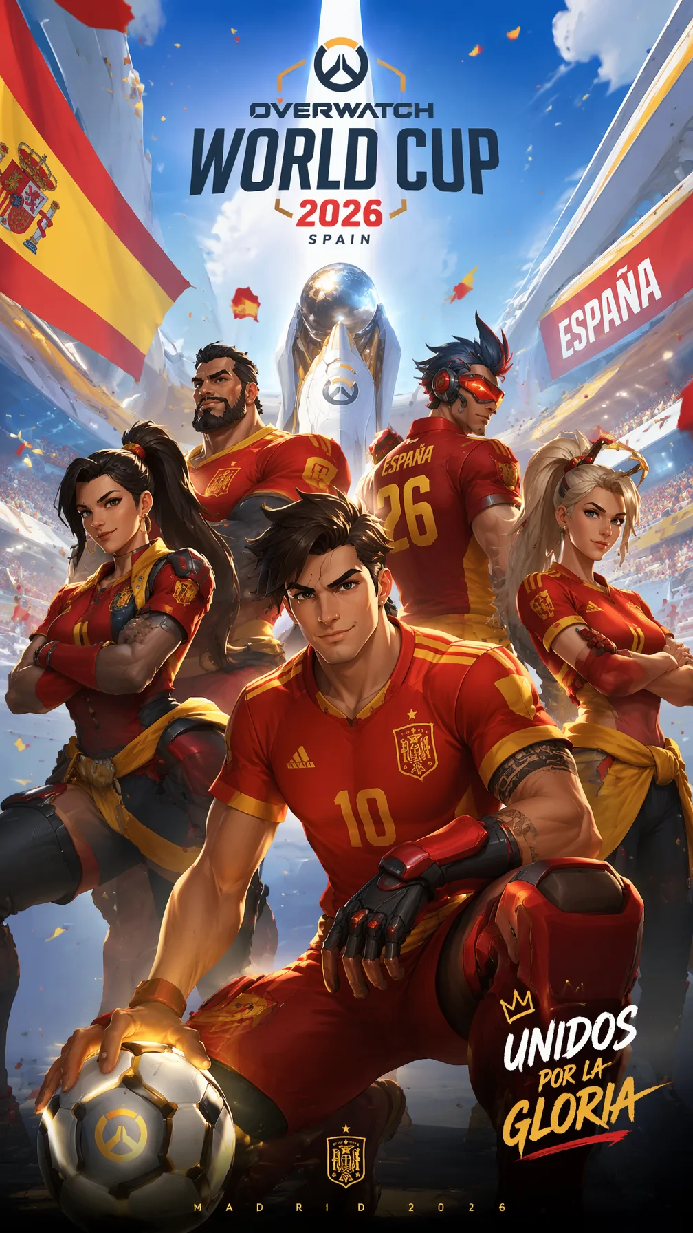 Overwatch StyleVertical 9:16 poster of World Cup 2026, Sp...