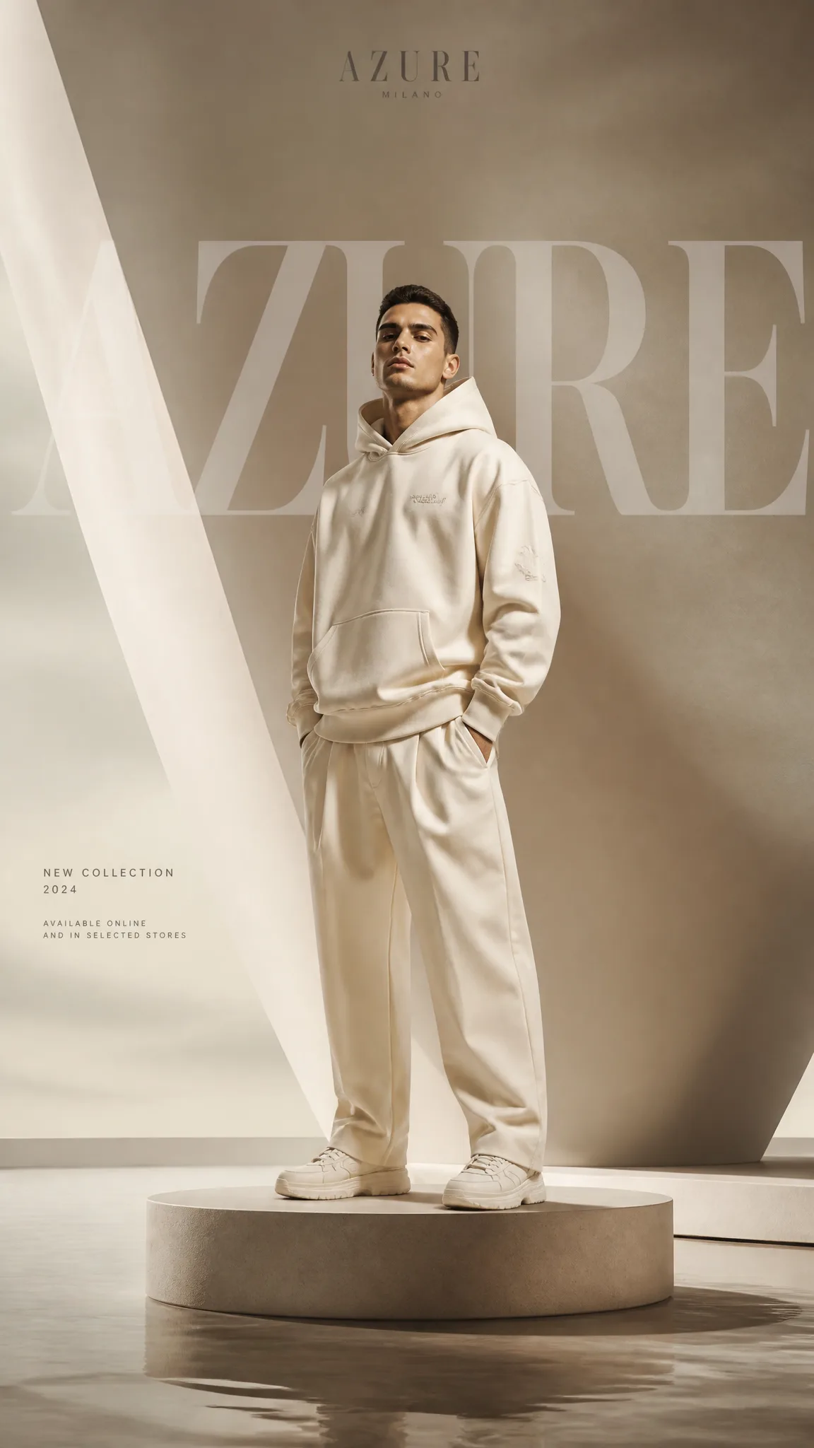 Ultra-luxury clothing brand advertising poster, vertical ...