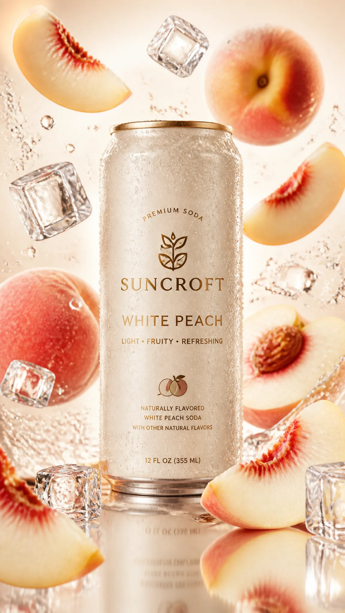 Ultra-luxury beverage advertising poster, vertical 9:16 c...
