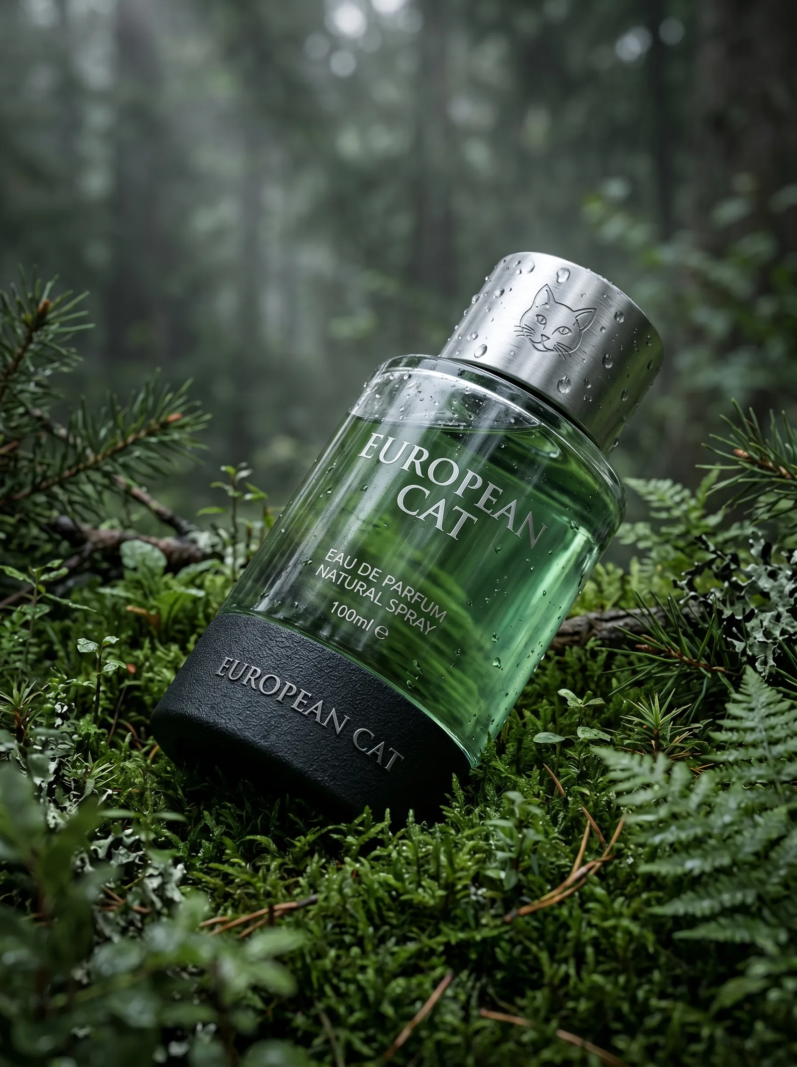 Ultra-realistic premium fragrance product shot of a EUROP...
