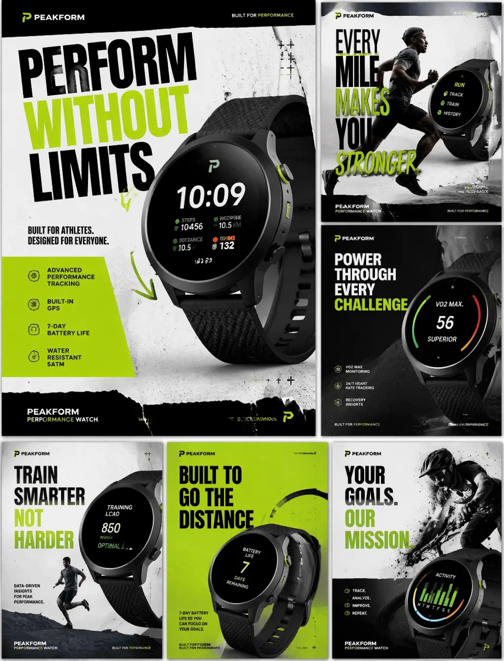 Poster collage, promotional event design, sports brand desi…