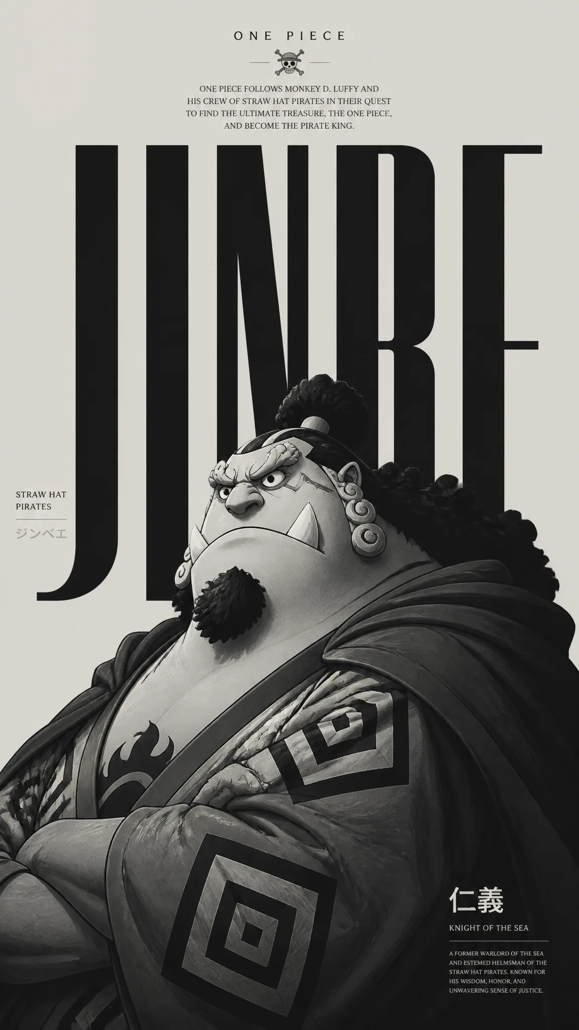 Minimalist editorial poster design featuring **[character...