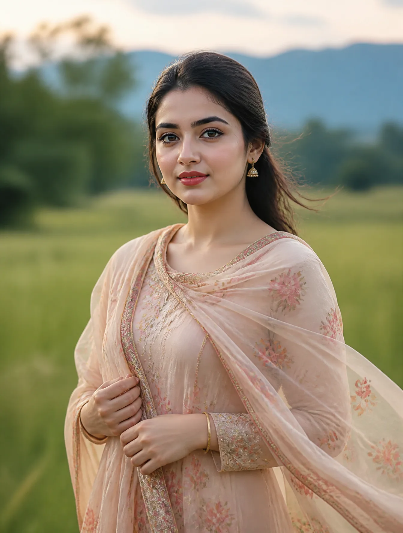 A very realistic picture in which a beautiful woman ...