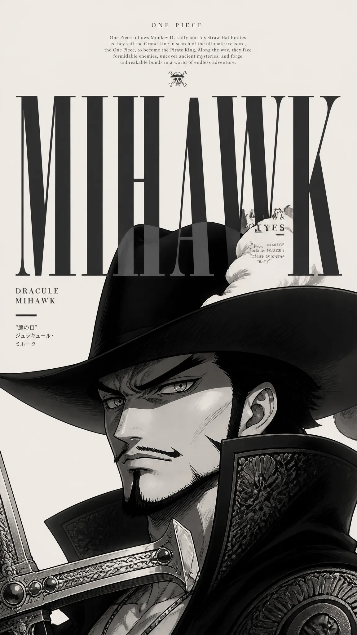 Minimalist editorial poster design featuring **[character...
