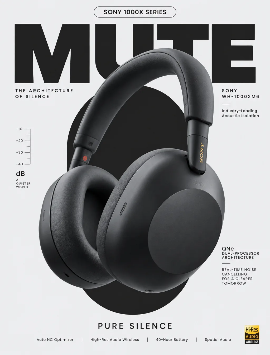 Наушники Sony WH-1000XM6: тишина