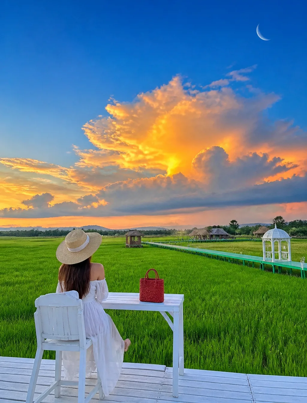 Vertical pastoral healing landscape portrait photography,...