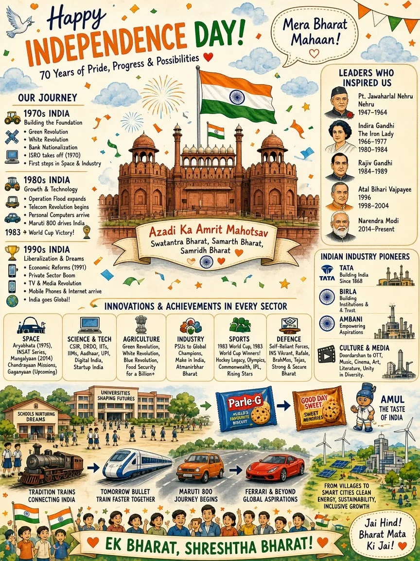 independence day with indian flag ,best monument ,70's in...