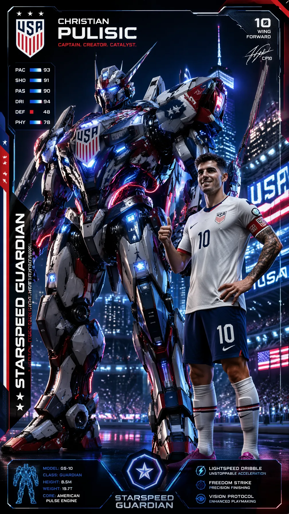 USA — Christian Pulisic — Starspeed Guardian “9:16 charac...