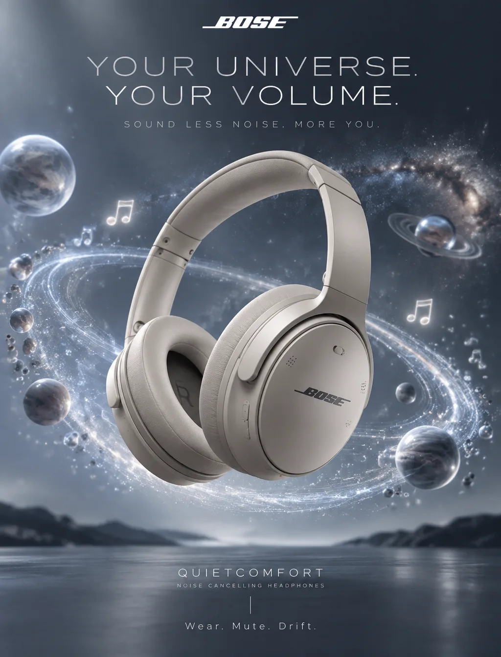 Реклама наушников Bose: звук как вселенная