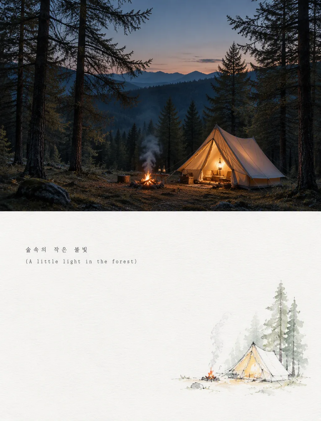 ### 🌟 3:4 double-split poster: Twilight in the forest and …
