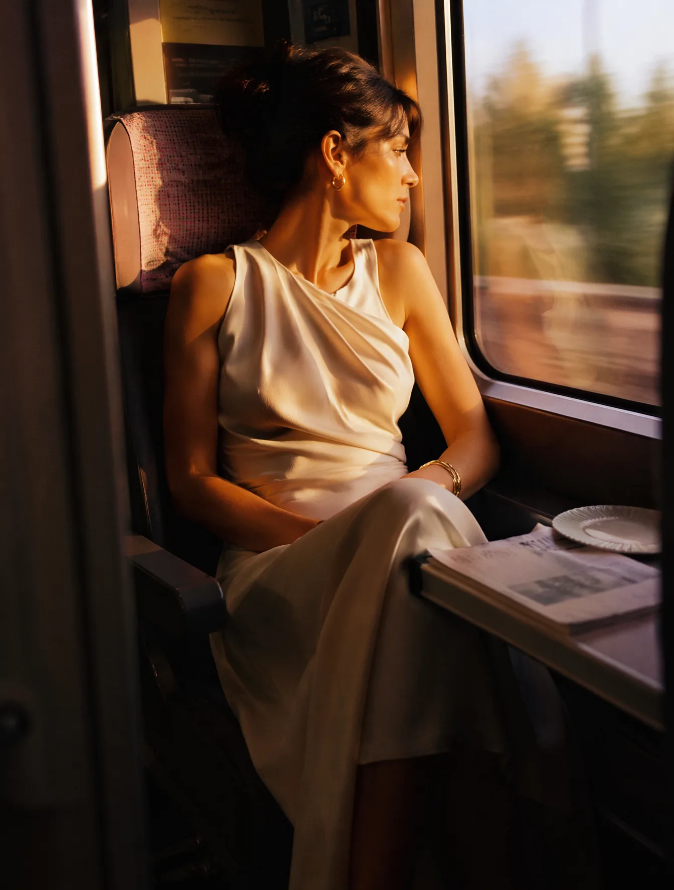 Ultra-realistic cinematic fashion photography of a beauti...