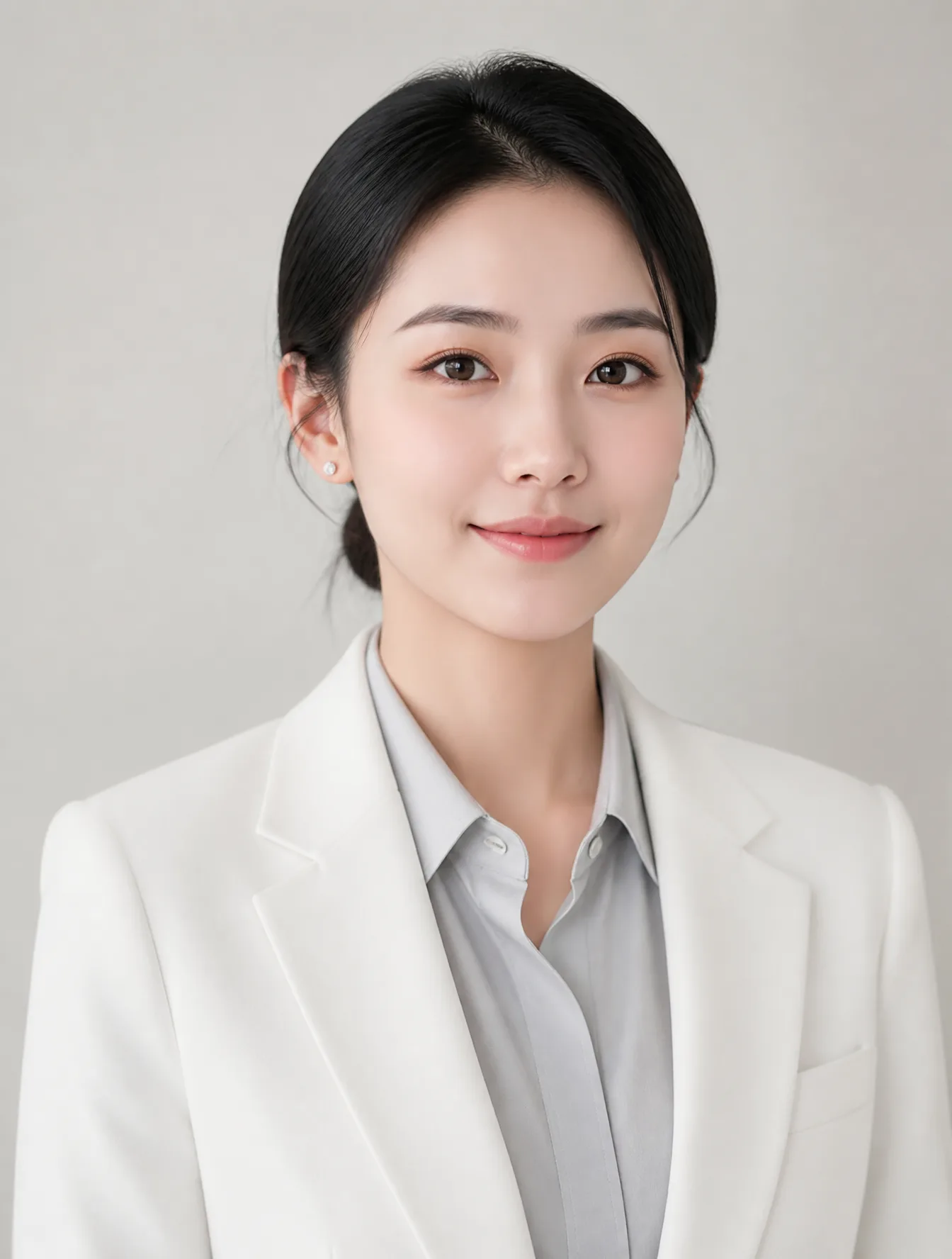 Portrait photo, front view, 28-year-old East Asian young girl, 28-yea…
