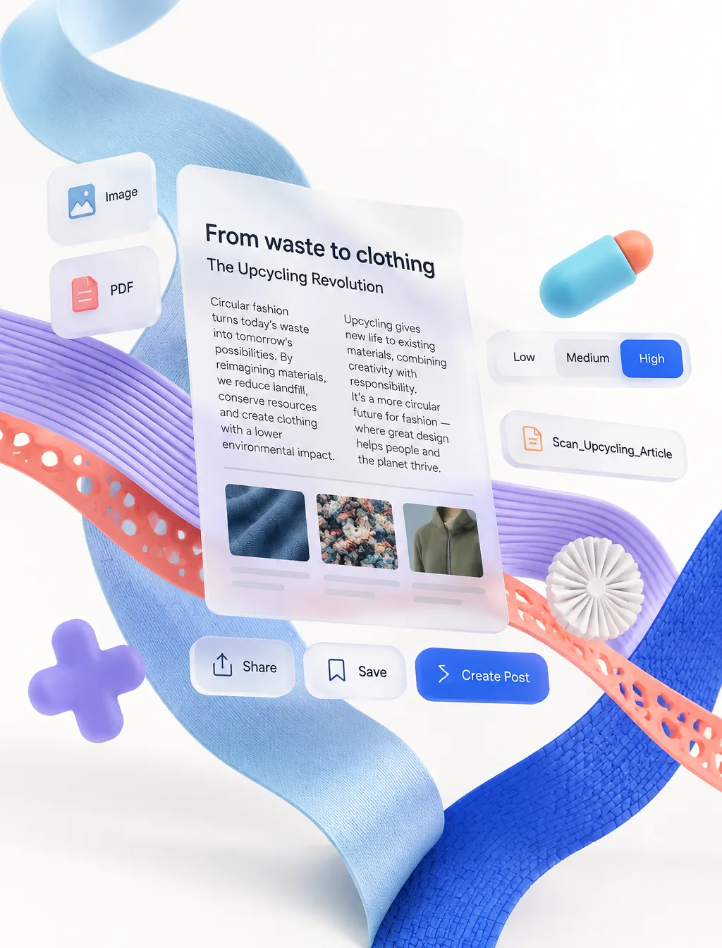 3D-иллюстрация в стиле Microsoft 365