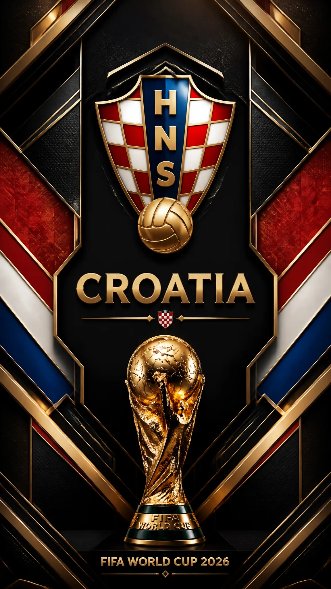 Ultra-premium FIFA World Cup 2026 poster in a luxury 3D l...