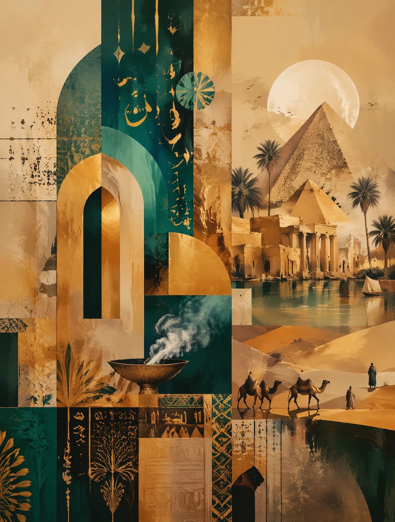 Abstract depictions of Egypt, contemporary Egyptian art, ...