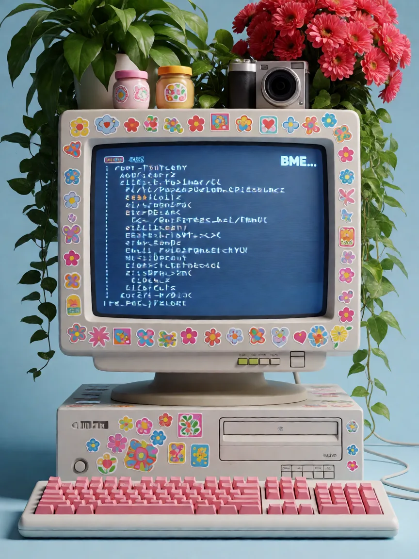 Ретро-компьютер Y2K в 3D