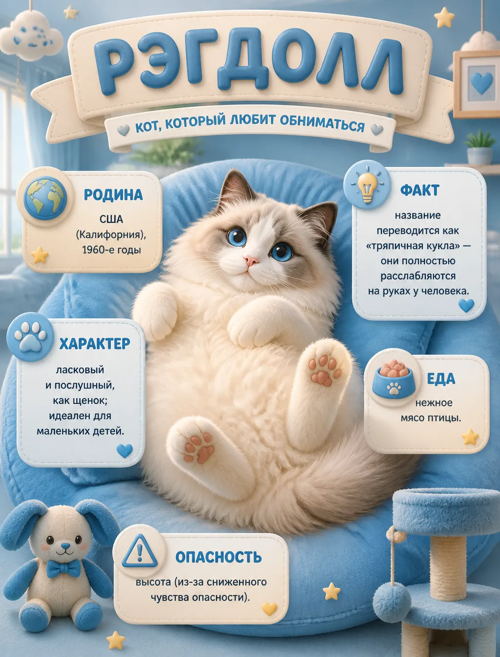 Детская инфографика-сказка в стиле Pixar 3D. Очаровательн...