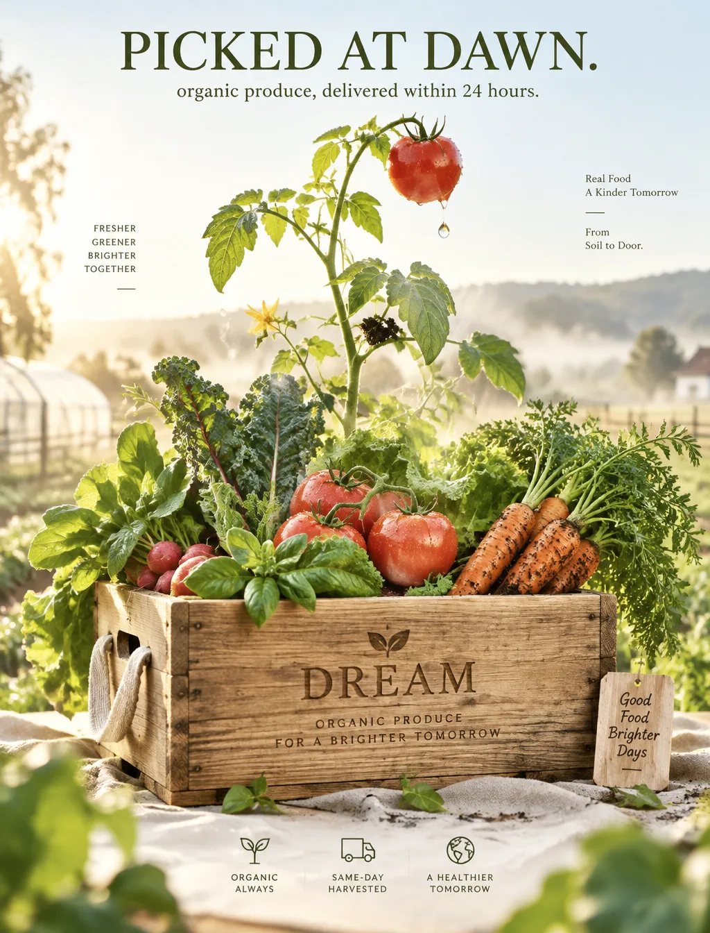 Постер бренда фермерских продуктов DREAM