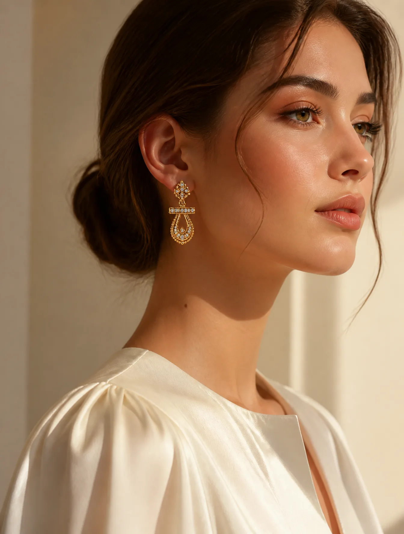 Luxury jewelry editorial photography, ultra-realistic hig...