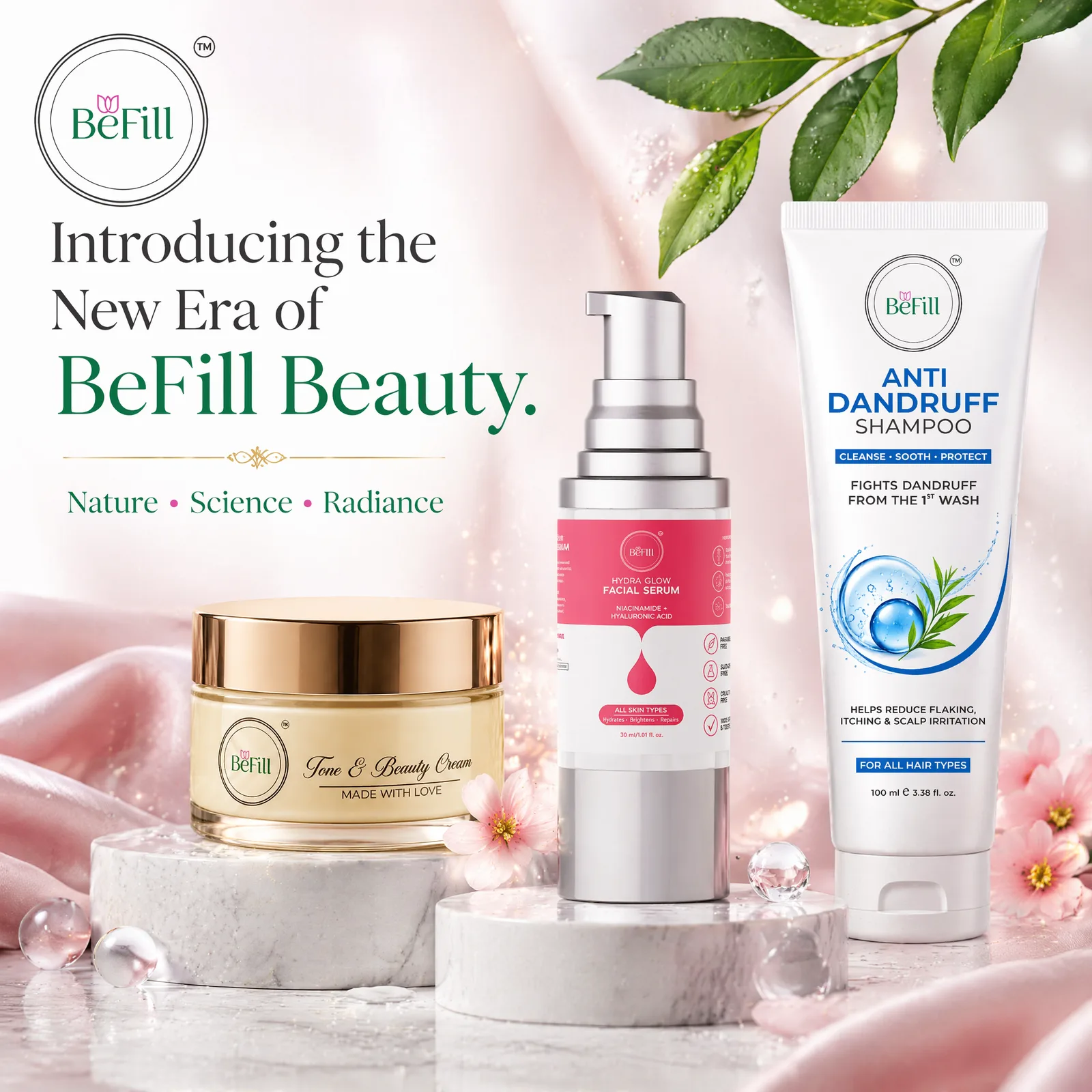 Create an ultra-luxury premium skincare product launch ad...