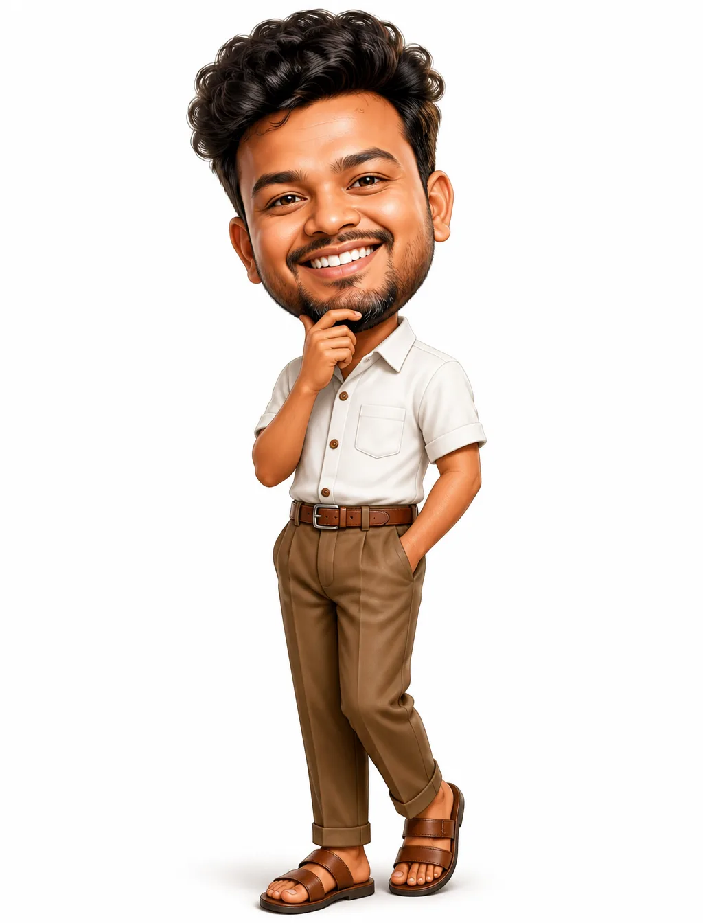 [image1]A highly detailed 3D caricature of a cheerful man...