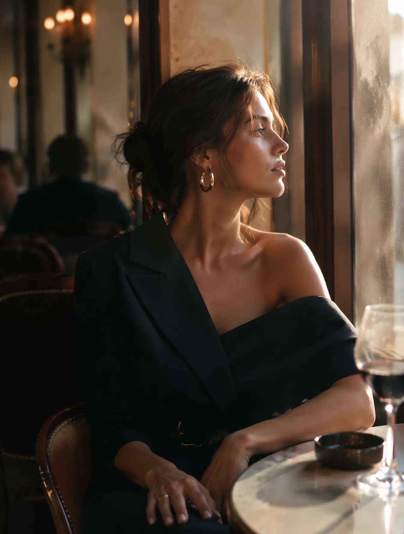 Ultra-realistic cinematic fashion photography of a beauti...