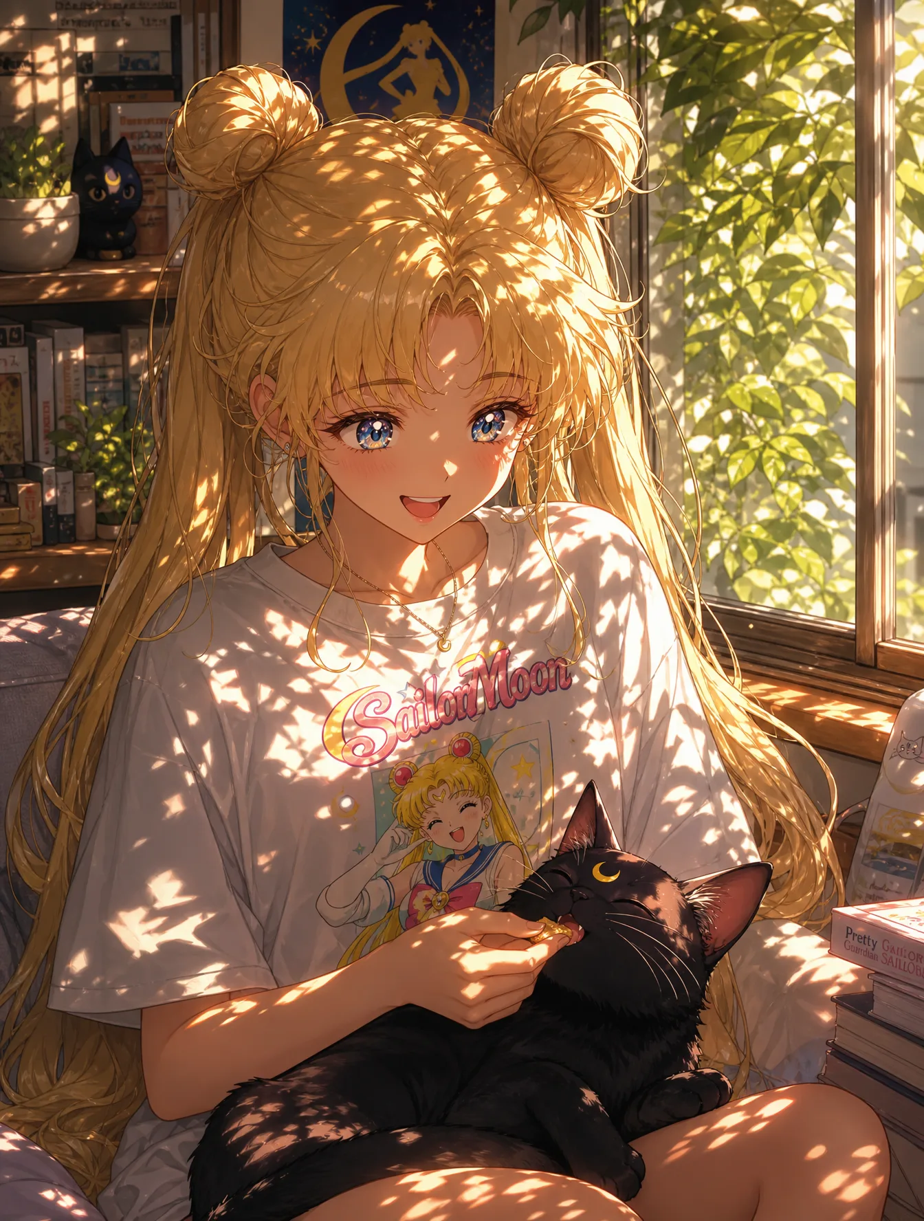 A detailed and heartwarming modern anime illustration por...
