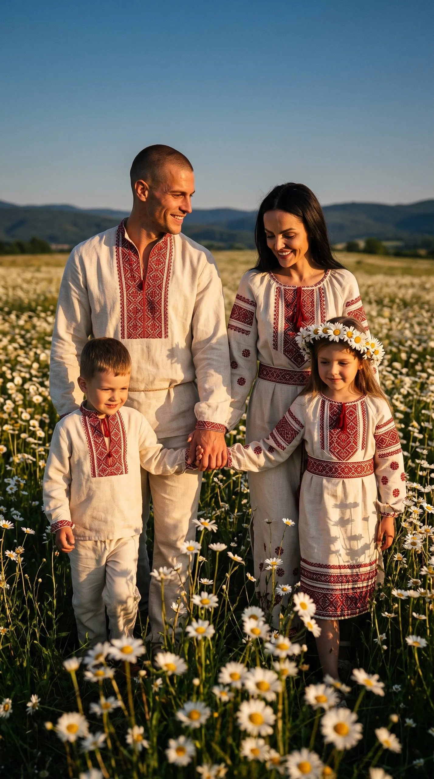 Семейная прогулка в ромашках
