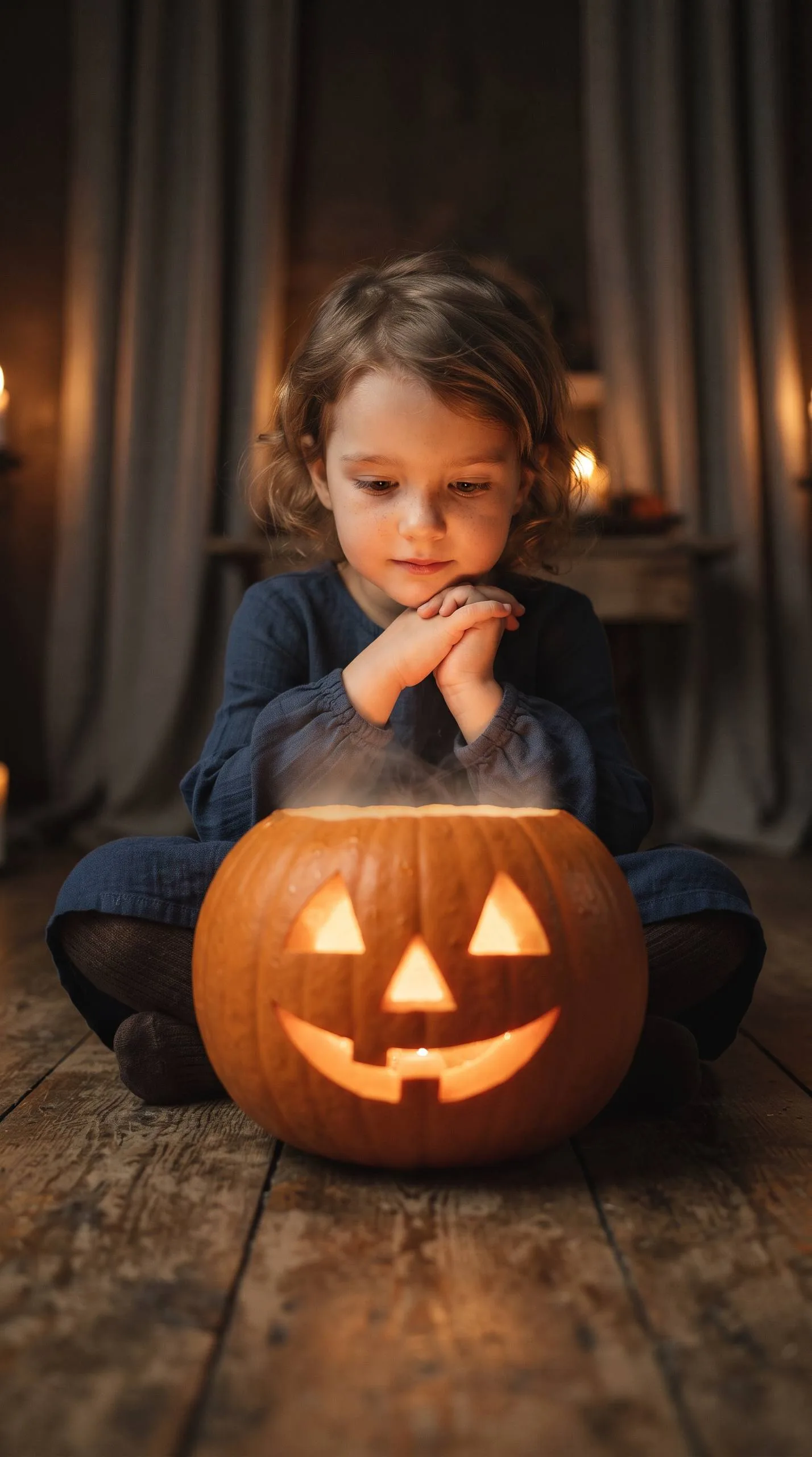 🎃 Малыш и светящаяся тыква