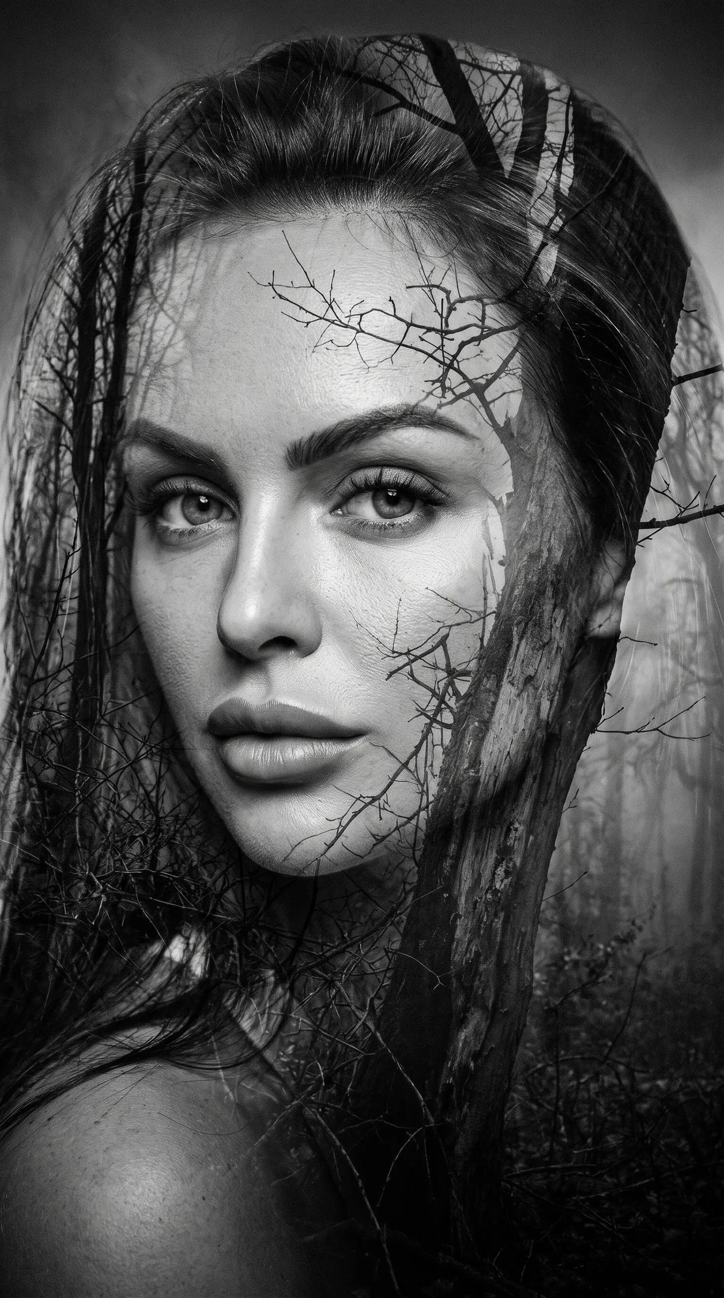 🌲 Зимний лес внутри лица
