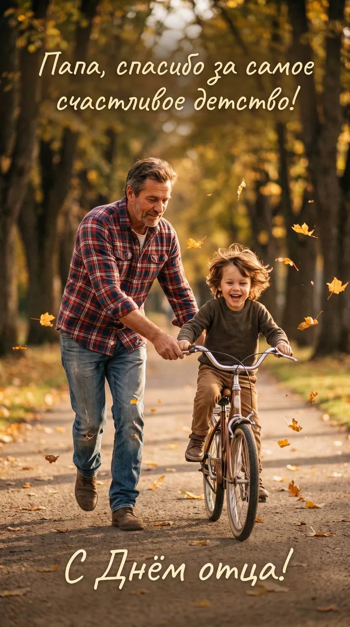 🚲 Папа учит кататься на велосипеде