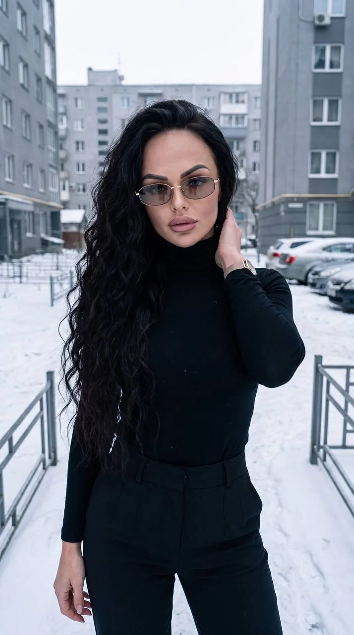 ❄️ Зимний двор в чёрном образе