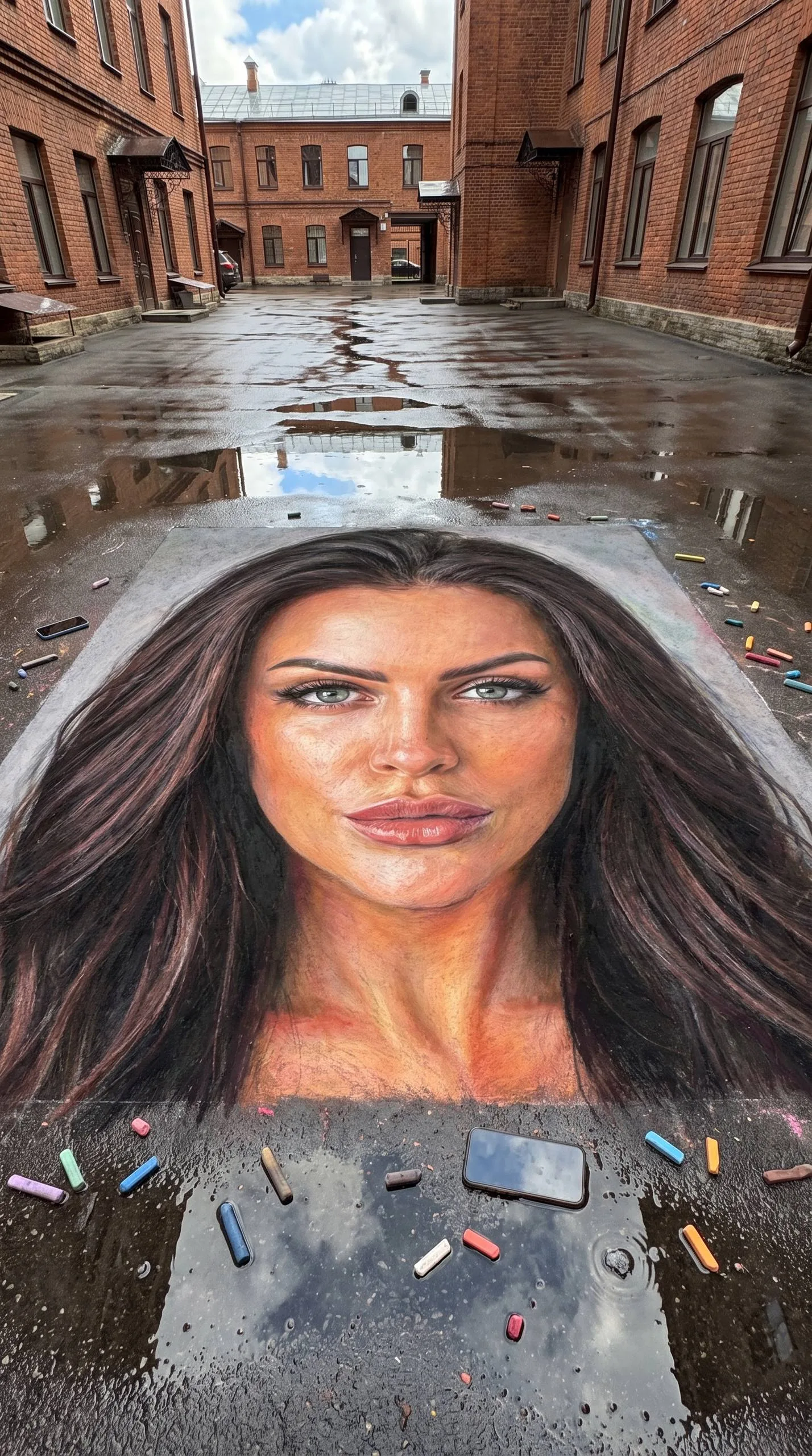 🎨 Портрет мелками на асфальте