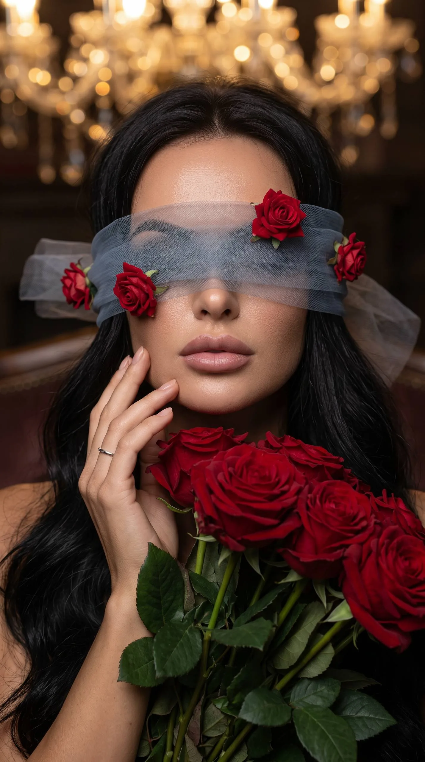 🌹 Портрет с букетом роз
