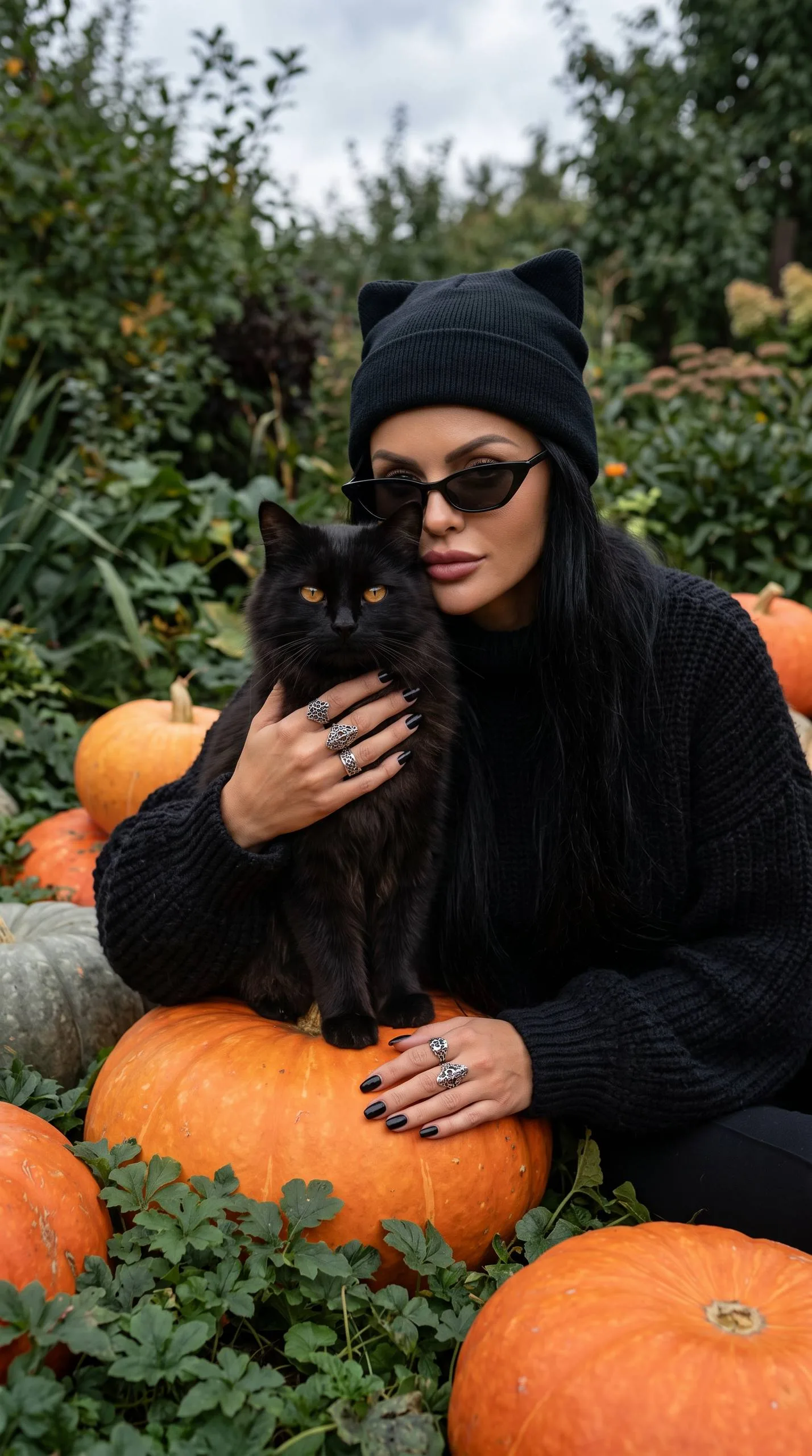 🐈‍⬛ Осень среди тыкв с котом