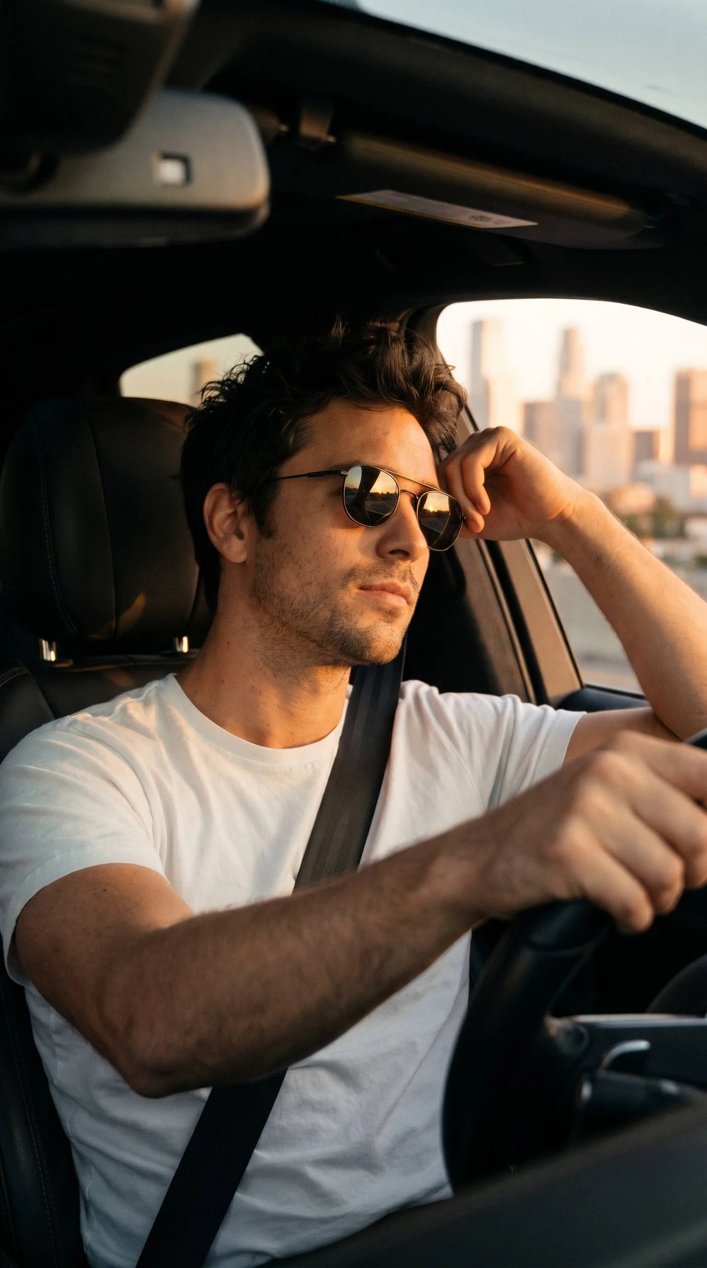 🚘 За рулём на закате